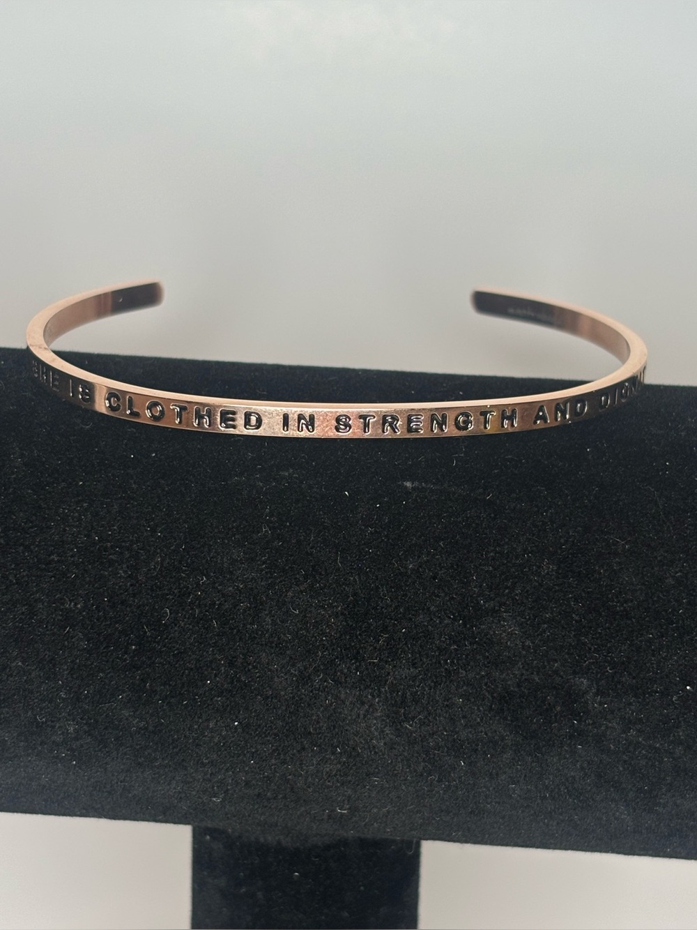 MantraBand Proverbs‎ 31:25 Rose Gold Cuff Bracelet She Is Clothed In Strength